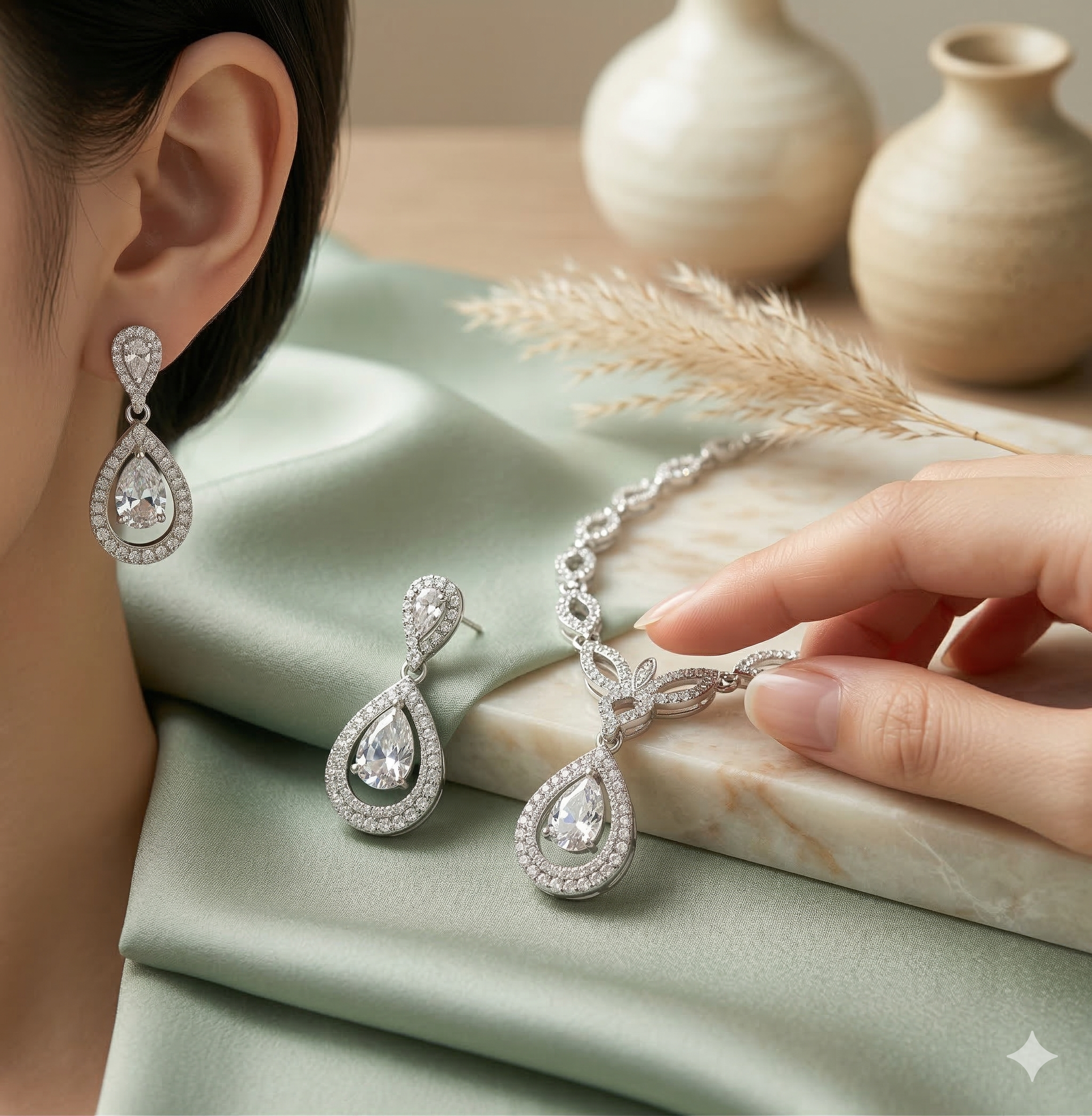 Korean Aesthetic Crystal Jewelry Set - Image 3