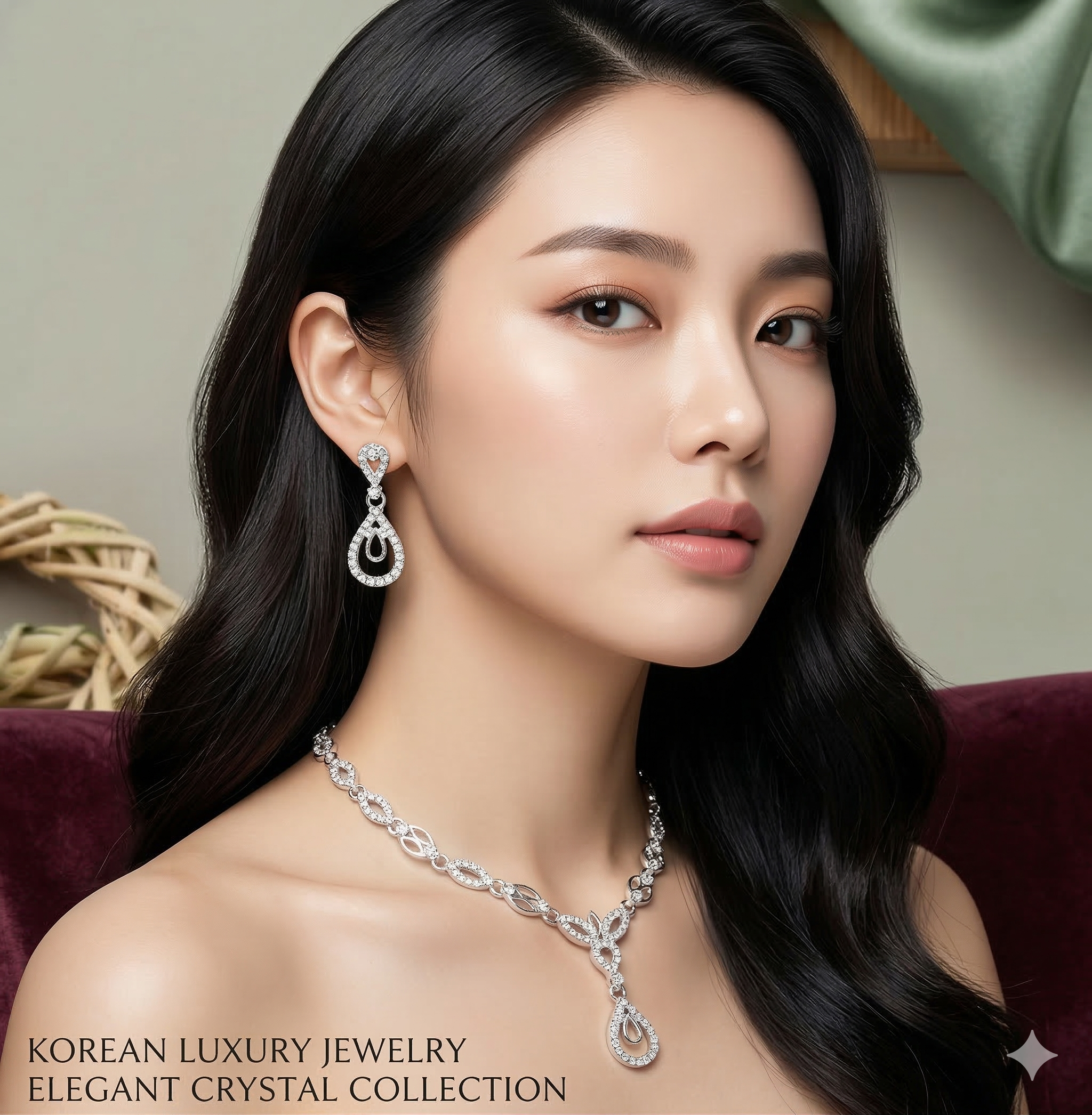 Korean Aesthetic Crystal Jewelry Set